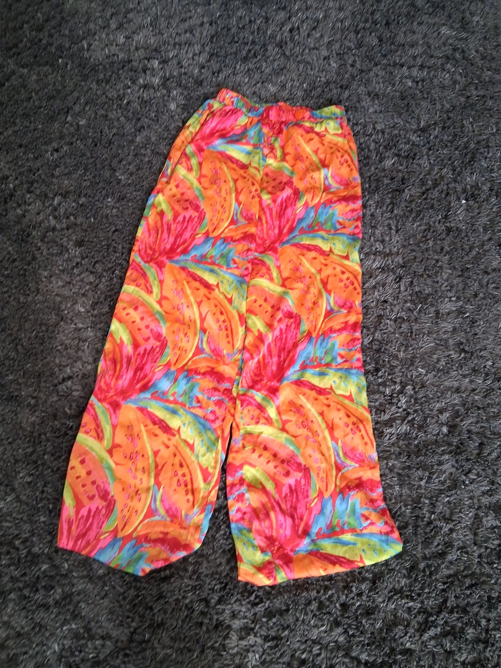Kids Bright Tropical Print Pajama Pants - Orange Multi